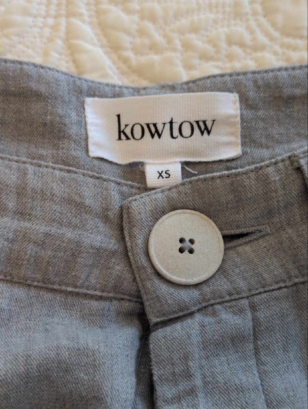 Kowtow Wide-leg Cropped Pants Light Gray XS
